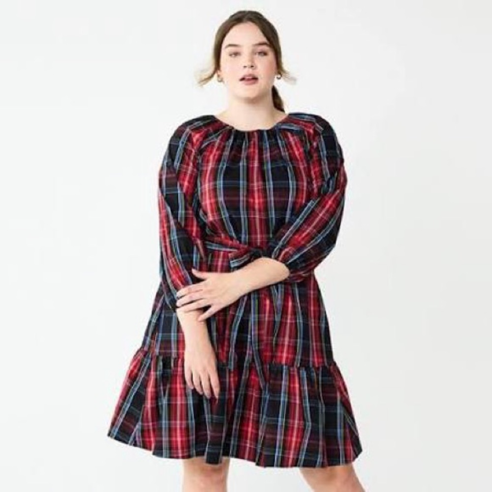 Draper James RSVP Red and Blue Plaid Dress